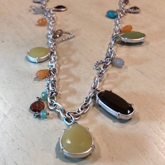 Lia sophia long silver multicolor necklace EUC - Picture 2 of 9